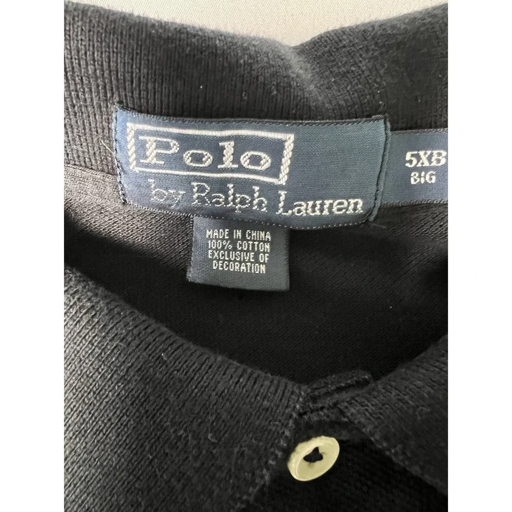 Polo Ralph Lauren Polo Shirt Mens 5XB Black Short Sleeve Red Pony Y2K